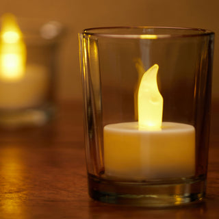 LED Teelicht Gigant 6er Set flackernd Kerzen Teelichter XL Teelicht weiß Kunststoff flammenlos