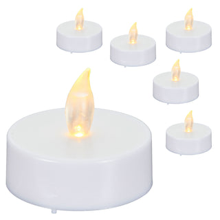 LED Teelicht Gigant 6er Set flackernd Kerzen Teelichter XL Teelicht weiß Kunststoff flammenlos