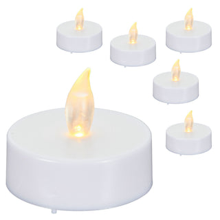 LED Teelicht Gigant 6er Set flackernd Kerzen Teelichter XL Teelicht weiß Kunststoff flammenlos