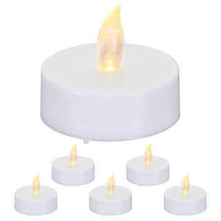 LED Teelicht Gigant 6er Set flackernd Kerzen Teelichter XL Teelicht weiß Kunststoff flammenlos