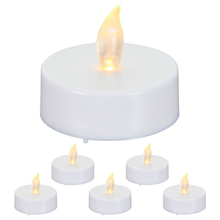 LED Teelicht Gigant 6er Set flackernd Kerzen Teelichter XL Teelicht weiß Kunststoff flammenlos
