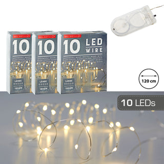 1/3x 10/20/100 LED Lichterkette Mikro warmweiß Weihnachtsbeleuchtung Leuchtdraht