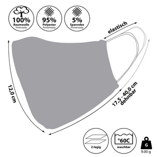 6er Set Stoffmasken Mundschutz in 6 Farben