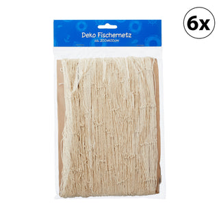 1x/6x Deko Fischernetz 200x400cm Dekonetz Maritim Garten Strand Meer