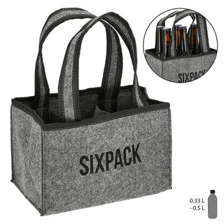 Flaschenträger "Sixpack" aus Filz Männerhandtasche Bierträger Flaschenkorb