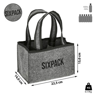Flaschenträger "Sixpack" aus Filz Männerhandtasche Bierträger Flaschenkorb