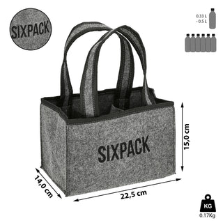 Flaschenträger "Sixpack" aus Filz Männerhandtasche Bierträger Flaschenkorb
