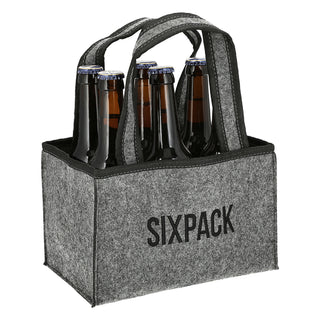 Flaschenträger "Sixpack" aus Filz Männerhandtasche Bierträger Flaschenkorb