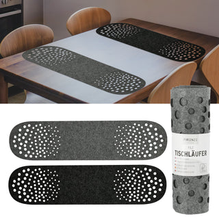 2x Tischläufer aus Filz 2er Set hell-/dunkelgrau Tischband Filzläufer Tischdeko mit Muster