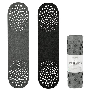 2x Tischläufer aus Filz 2er Set hell-/dunkelgrau Tischband Filzläufer Tischdeko mit Muster