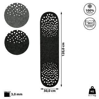 2x Tischläufer aus Filz 2er Set hell-/dunkelgrau Tischband Filzläufer Tischdeko mit Muster