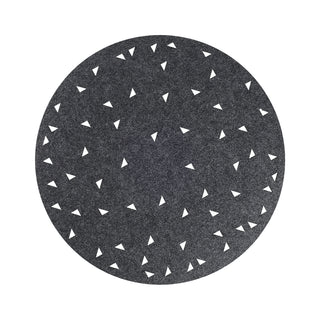 12x Tischset Platzmatte Tischset rund Ø 35cm aus Filz mit Dreiecksmuster 6x hellgrau 6x dunkelgrau