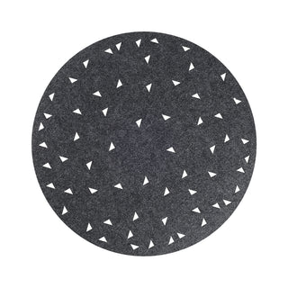 12x Tischset Platzmatte Tischset rund Ø 35cm aus Filz mit Dreiecksmuster 6x hellgrau 6x dunkelgrau