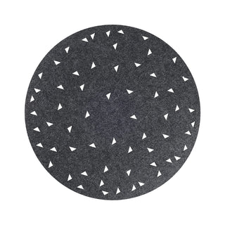 12x Tischset Platzmatte Tischset rund Ø 35cm aus Filz mit Dreiecksmuster 6x hellgrau 6x dunkelgrau