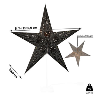 1x/ 2x Papierstern (weiß oder schwarz/weiß) oder Lampenfuß
