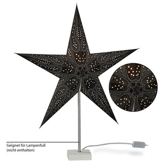 1x/ 2x Papierstern (weiß oder schwarz/weiß) oder Lampenfuß