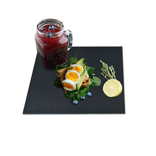 Schieferplatte 4er Set rechteckig Tischuntersetzer Steinplatte Servierplatte Untersetzer