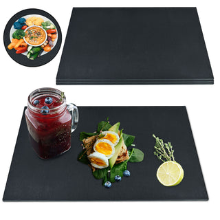 Schieferplatte 4er Set rechteckig Tischuntersetzer Steinplatte Servierplatte Untersetzer