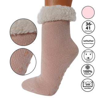 Kuschelsocken Damen Hüttensocken Chenille -  Größe 36-41 Farbwahl