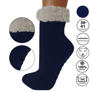 Kuschelsocken Damen Hüttensocken Chenille -  Größe 36-41 Farbwahl