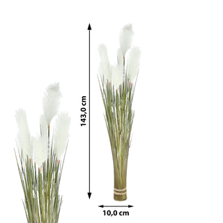 Kunstpflanze Wildgras mit Wedeln gebündelt Höhe 143cm Pampasgras Kunstgras Dekogras Ziergras