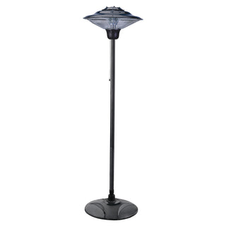 Heizstrahler elektrisch mit Standfuß Terrassenheizstrahler mit Halogenröhre Ø 50 cm Höhe 200 cm 2 Heizstufen 750/1500W