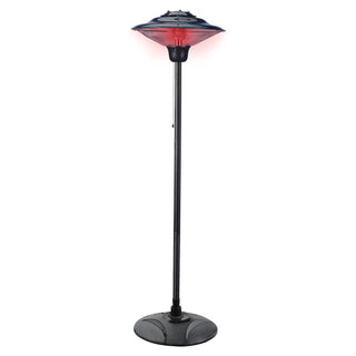 Heizstrahler elektrisch mit Standfuß Terrassenheizstrahler mit Halogenröhre Ø 50 cm Höhe 200 cm 2 Heizstufen 750/1500W