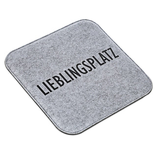 2/6/24/48x Sitzauflage Filz "Lieblingsplatz" 2-farbig Sitzkissen Stuhlauflage Wendekissen eckig