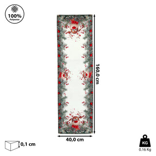 Tischläufer Rentier weiß bunt 40x160cm Tischtuch Tafeldecke Läufer Weihnachtsmotiv Tischdekoration Tischdecke