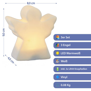 LED Weihnachtsbeleuchtung im 3er Set in 3 Varianten inkl. 3x Knopfzellen Weihnachtsdeko