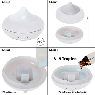 Aroma Diffusor mit Beleuchtung weiß Wellness Luftbefeuchtung Aromatherapie