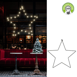 LED Stern weiß/schwarz 30/40 LEDs Outdoor Ø30/Ø40cm Batteriebetrieben zum Aufhängen Weihnachtsstern Leuchtstern Gartendekoration