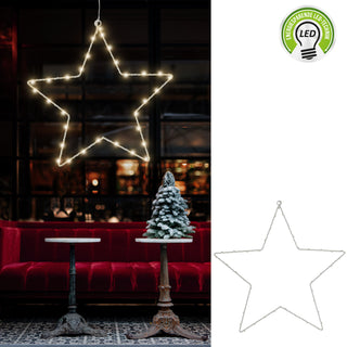 LED Stern weiß/schwarz 30/40 LEDs Outdoor Ø30/Ø40cm Batteriebetrieben zum Aufhängen Weihnachtsstern Leuchtstern Gartendekoration