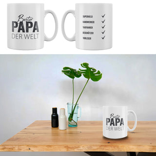 Tasse mit "Mama / Papa / Oma oder Opa" Aufdruck Trinkbecher Becher Kaffeetasse Steinzeug