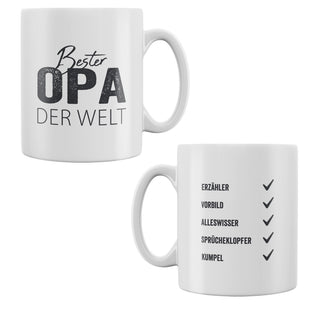 Tasse mit "Mama / Papa / Oma oder Opa" Aufdruck Trinkbecher Becher Kaffeetasse Steinzeug