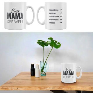 Tasse mit "Mama / Papa / Oma oder Opa" Aufdruck Trinkbecher Becher Kaffeetasse Steinzeug