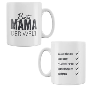 Tasse mit "Mama / Papa / Oma oder Opa" Aufdruck Trinkbecher Becher Kaffeetasse Steinzeug