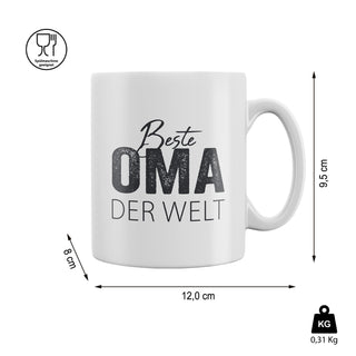 Tasse mit "Mama / Papa / Oma oder Opa" Aufdruck Trinkbecher Becher Kaffeetasse Steinzeug