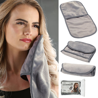 Abschmink-Handschuh 2er Set Mikrofaser 19x39x0,5cm 100% Polyester grau OEKO-Tex 100 Reinigungs-Handschuhe