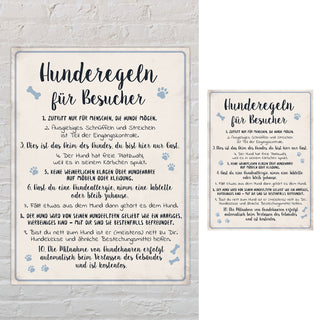 Wandbild Hunderegeln 30x40cm Shabby Chic Hund Haustierregeln Sprüche Regeln Holzoptik Wanddekoration