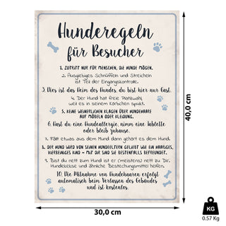 Wandbild Hunderegeln 30x40cm Shabby Chic Hund Haustierregeln Sprüche Regeln Holzoptik Wanddekoration
