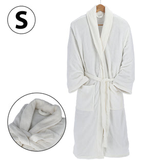 Bademantel unisex in weiß und grau weicher Saunamantel in den Größen S/M/L