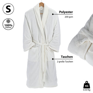 Bademantel unisex in weiß und grau weicher Saunamantel in den Größen S/M/L