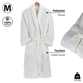 Bademantel unisex in weiß und grau weicher Saunamantel in den Größen S/M/L