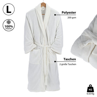 Bademantel unisex in weiß und grau weicher Saunamantel in den Größen S/M/L