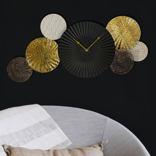 Wanduhr Metall 64x30,5cm batteriebetrieben Uhr Dekouhr Wanddeko Metall-Wanduhr