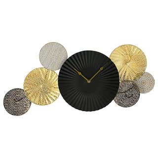 Wanduhr Metall 64x30,5cm batteriebetrieben Uhr Dekouhr Wanddeko Metall-Wanduhr