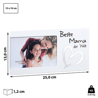 Bilderrahmen mit Spruch Fotorahmen Spiegel-Motiv Rahmen für Bild 15 x 10 cm
