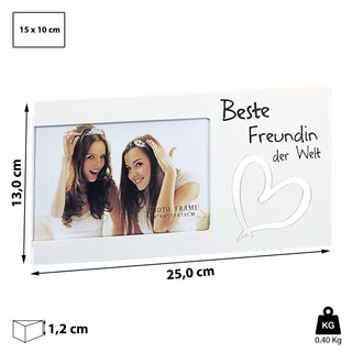 Bilderrahmen mit Spruch Fotorahmen Spiegel-Motiv Rahmen für Bild 15 x 10 cm