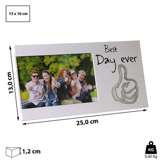 Bilderrahmen mit Spruch Fotorahmen Spiegel-Motiv Rahmen für Bild 15 x 10 cm